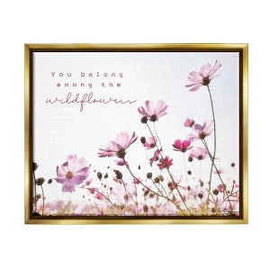 Stupell Industries You Belong Among Wildflowers Phrase Framed Canvas - 1 of 3