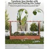 GustoWave Elevated Garden Bed with Arch Trellis & Hanging Roof for Vine Climbing Plants, Wood Planter Box with Hanging Roof, 4 Drainage Holes - 2 of 4