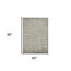 Silver And Gray Wool Striped Hand Woven Area Rug - 3 of 4