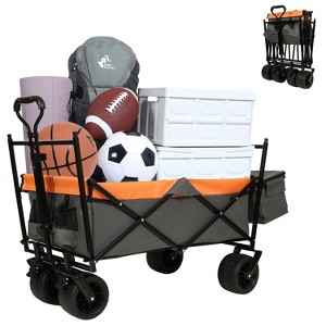 HTUTWOO Collapsible Wagon Cart with Canopy, 7" All-Terrain Wheels, Duty 480 lbs, Large Capacity for Camping, Shopping, Sports, and Garden Use - 1 of 4