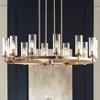 Stiffel Aron Brass Gold Wagon Wheel Chandelier 36" Wide Modern Clear Glass Shade 12-Light Fixture for Dining Room House Foyer Kitchen Island Entryway - 2 of 4