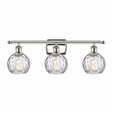 Athens Water Glass - 3 Light Bath Vanity In Industrial Style-11 Inches Tall and 26 Inches Wide