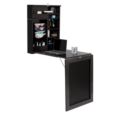 Tangkula Wall Mounted Table Fold Out Convertible Desk With Space Saver Chalkboard