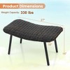 Costway Set of 2 Patio Rattan Ottoman with Padded Quick Dry Foam & Heavy-Duty Metal Legs - 3 of 4