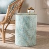 Baxton Studio Draven Mother of Pearl End Table White/Mosaic Blue: 18.5" High, No Assembly, MDF Crafted - 2 of 4