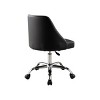 HomeRoots Black and Silver Faux Leather Adjustable Height Swivel Rolling Office Chair - 4 of 4