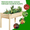 SUGIFT Raised Garden Beds for Outdoor Plants Wood Planter Box for Backyard, Patio - Natural - 3 of 4