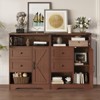 Farmhouse Storage Cabinet with 2 Drawers & Adjustable Shelves - 3 of 4