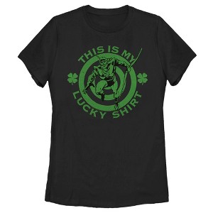 Women's Justice League St. Patrick's Day Green Arrow This is my Lucky Shirt T-Shirt - 1 of 4