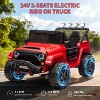 24V Ride on Toys for Kids, 2 Seater Electric Ride on Car w/Remote Control, 4 Powerful Motors, 4WD/2WD, 3 Speeds, Led Lights - 2 of 4