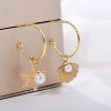 Asymmetric Shell and Starfish Hoop Earrings, Nautical Beach Jewelry. - 4 of 4