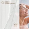 Linen Texture 3 in 1 Farmhouse Shower Curtain Set with Tassel Boho Fabric Bathroom White 72Wx 72L - 2 of 4