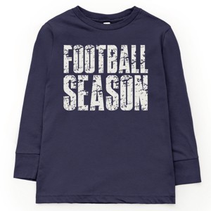 Football Season Block Distressed - Youth Long Sleeve Graphic T-Shirt - 1 of 4