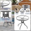 Coolmee 6 Pieces Outdoor Dining Set with Umbrella, Patio Table and 4 Folding Chairs with Umbrella, Tempered Glass Top Dining Table - 4 of 4