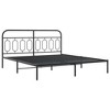 vidaXL Black King Metal Bed Frame with Headboard and Footboard - 76"x79.9" - Modern Style - Bedroom Furniture - 2 of 4