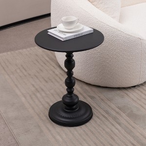 GDFStudio Ciro Mid-Century Modern Metal Round Coffee Table with Sculptural Pedestal Base - 1 of 4