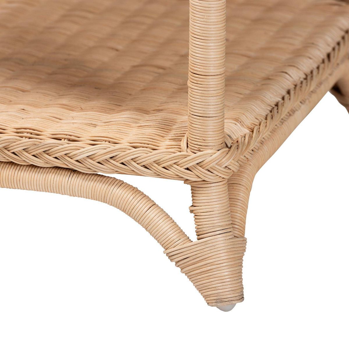 bali & pari Oxford Braided Natural Rattan End Table with Shelf Natural Brown - thumbnail 4
