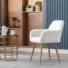 Makeup Vanity Chair Home Office Chair Fluffy Chair With Solid Painting Steel Leg Modern Faux Fur Arm Chair Accent Chair For Living Room - 3 of 4
