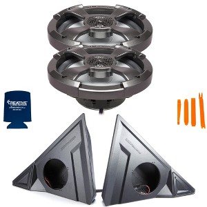 Powerbass 6.5" RGB Shallow Coaxial with Kick Panel Speaker Pods Compatible With 2015-2019 Polaris Slingshot - 1 of 4