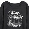 Women's - Instant Message - Stay Salty Lightweight French Terry Wide Neck Long Sleeve Graphic Shirt - 2 of 4