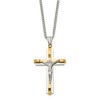 Black Bow Jewelry Mens Stainless Steel & Gold Tone Plated XL Crucifix Necklace, 24 Inch - 2 of 4
