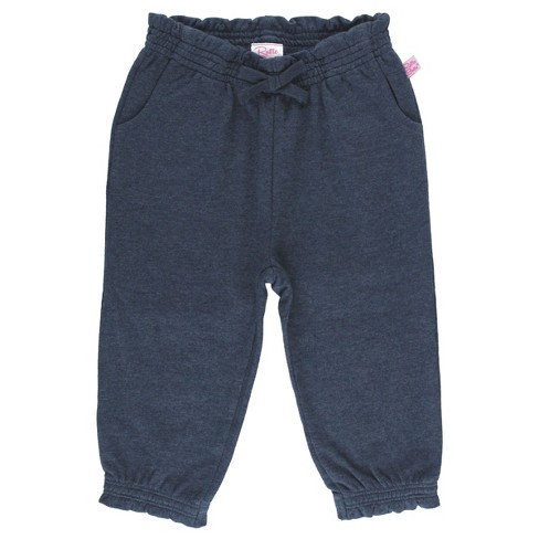RuffleButts Heather Navy Knit Ruffle Jogger Pants - image 1 of 3