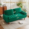 Vipbear 57" Small Loveseat Sofa made of velvet fabric Small Couch for Bedroom, Comfy Love Seat with Deep Seat Spring Cushion, Solid Wood Frame - 2 of 4