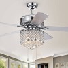 Warehouse Of Tiffany Deidor 52" Chrome Ceiling Fan with Crystal Chandelier with Pull Chain - 2 of 3