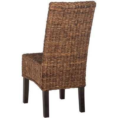 Avita Brown Wicker and Pine Dining Chair Set