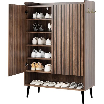 Large 3-Door Shoe Cabinet, 6-Tier Entryway Shoe Storage with Adjustable Shelves, Freestanding Rack Organizer for Hallway, Entryway, Living Room