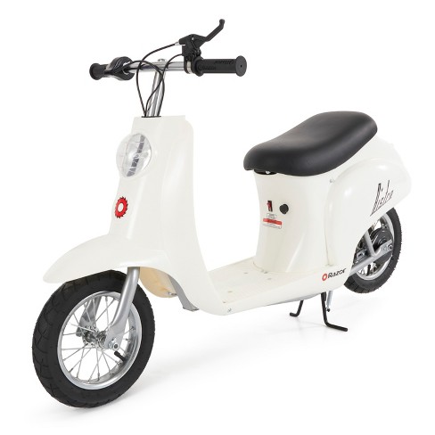 Bangladesh velgørenhed partikel Razor Pocket Mod Miniature Euro 24v Electric Kids Ride On Retro Scooter,  Speeds Up To 15 Mph With 10 Mile Range, Ages 13 And Up, White : Target