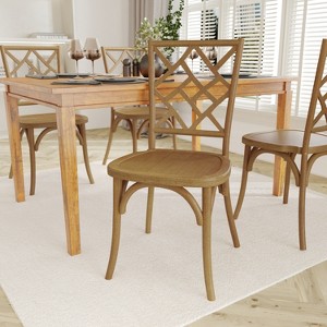 Emma and Oliver Solid Wood Stack Dining Chair with Decorative Back Design - 1 of 4