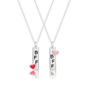 Disney Princess BFF Silver Plated Best Friends Necklaces, Pendant Friendship Necklaces - Set of 2 - 1 of 4