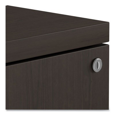 Espresso 2-Drawer Lockable Mobile Filing Cabinet