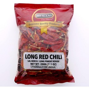 Hemani Whole Dried Long Chili - Indian Spice 100G (3.5 OZ) - All Natural- Gluten Free - NON-GMO - No Color Added - 1 of 2