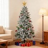 TopComfy Christmas Tree Stands Snowy Artificial Christmas Tree Christmas Interior Decor Festive Season for Living Room, Green, 35.66"*11.62"*13.4" - 2 of 4