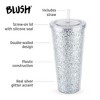 D-GROEE 24OZ/710ml Glitter Tumbler With Straw Double Wall Acrylic Silver  Glitter Cup,Leak-Proof, Juice Iced Coffee Tumbler Cup