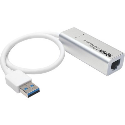 Tripp Lite USB 3.0 SuperSpeed to Gigabit Ethernet NIC Network Adapter RJ45 10/100/1000 Aluminum White - USB 3.0 - 1 Port(s) - 1 - Twisted Pair