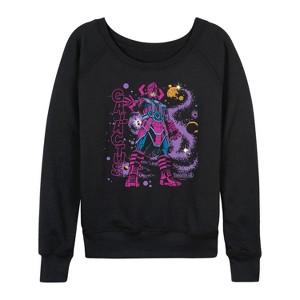 Women's - Marvel - Fantastic 4 Fantastic 4 Galactus Space- Women's French Terry Long Sleeve Shirt Lightweight French Terry Wide Neck Long Sleeve Shirt - 1 of 4