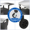 ROVSUN Gourmet Grill Cart with Storage, Movable Grill Table with Wheels, Hooks and Spice Rack, Stainless Steel Top & Storage Cabinet, Pizza Oven Cart - 2 of 4