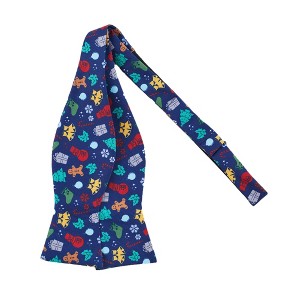 Jacob Alexander Men's Christmas Tree Décors Snowman Gingerbread Gifts Snowflakes Traditional Freestyle Self-Tie Bow Tie - 1 of 3