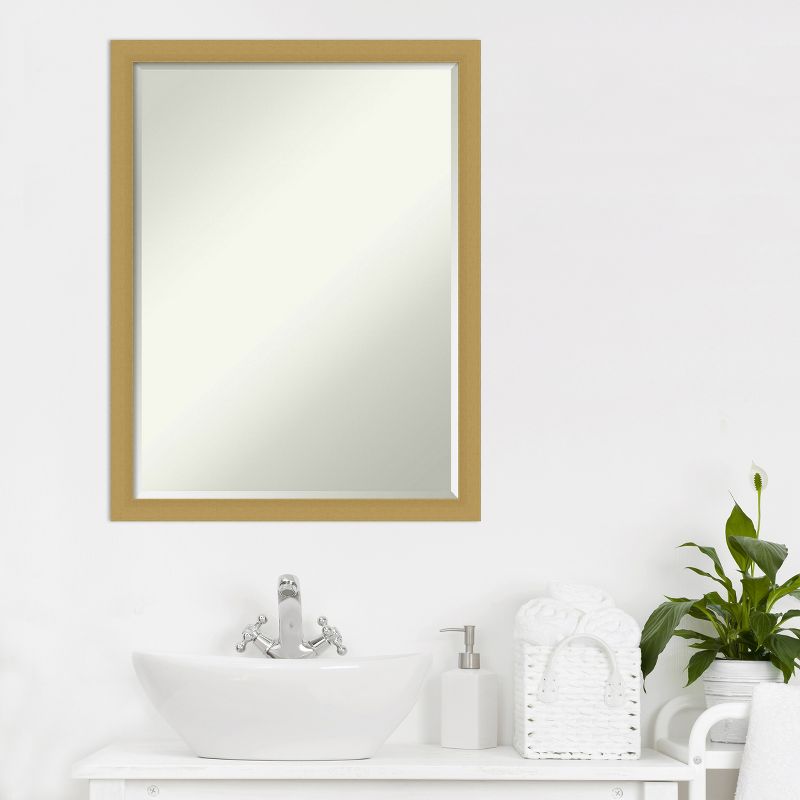 Amanti Art Grace Brushed Narrow Petite Bevel Bathroom Wall Mirror, 5 of 8