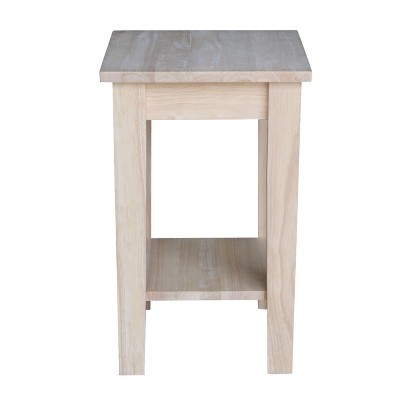 Unfinished Solid Parawood Shaker Plant Stand with Shelf