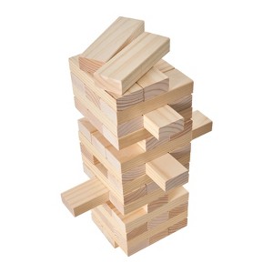VEVOR Tumbling Timber Toy, 60 Blocks Giant Tumble Tower Blocks Game, Pine Wood Tumbling Tower Game with Storage Crate and Scoreboard - 1 of 4