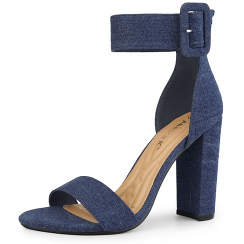 Allegra K Women s Block Heel Zipper Buckle Ankle Strap Sandals Target