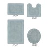 Edge Bath Rug 100% Premium Cotton Ultra-Soft Water Absorbent Tufted Solid Reversible 4 Piece Bathroom Rug Set for Machine Washable Bathmat - 2 of 4