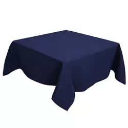 55"x55" Square Polyester Stain Resistant Solid Tablecloths Navy Blue - PiccoCasa