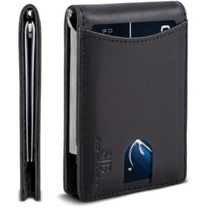 Generic RFID Blocking Slim Bifold Genuine Leather Minimalist Front Pocket Wallets - 1 of 4