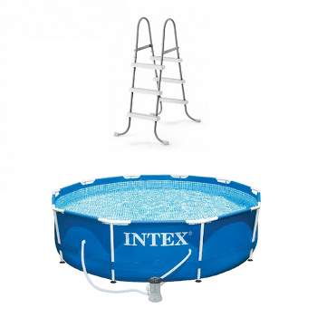 Intex Above-Ground Pool Ladder w/ Intex 10 x 2.5-Foot Pool Set with Filter Pump