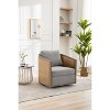 NicBex Swivel Accent Chair Modern 360� Rotating Barrel Chair with Rattan Frame for Bedroom,Living Room - 2 of 4